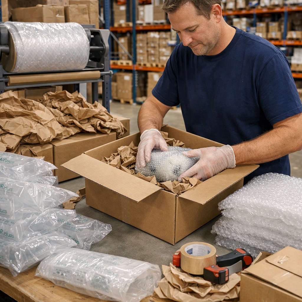 Pregis protective packaging systems used for cushioning and void fill